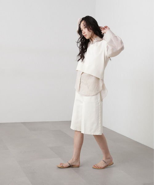 ベスト ジレ Vネックニットショートベスト レディース N.Natural Beauty Basic ベスト ジレ Vネックショートベスト