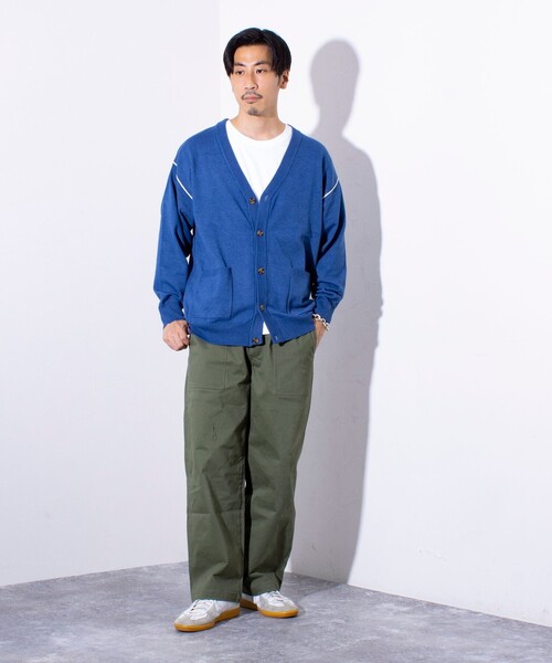 「GLOSTER」 ニットカーディガン M スミクロ メンズ_画像2