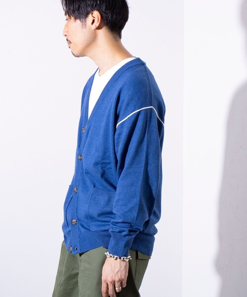 「GLOSTER」 ニットカーディガン M スミクロ メンズ_画像3
