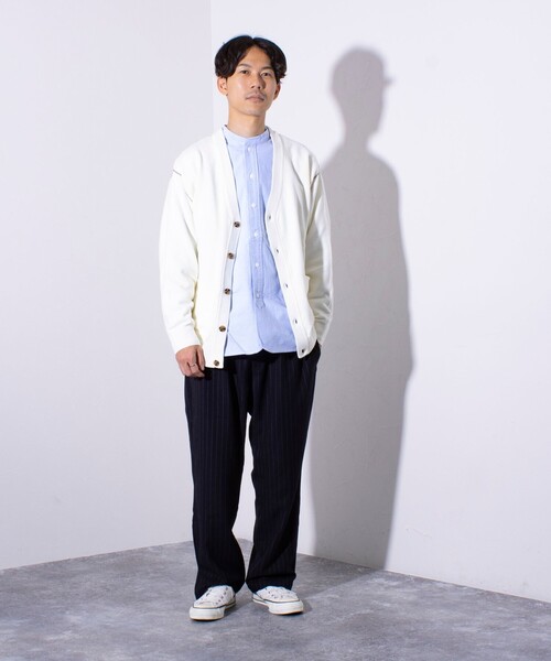 「GLOSTER」 ニットカーディガン M スミクロ メンズ_画像9