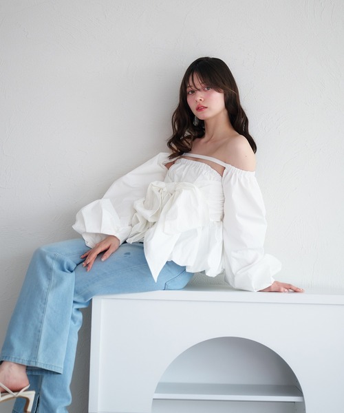 liten☆drop ribbon blouse ドロップリボンブラウス liten☆drop ribbon blouse ドロップリボンブラウス