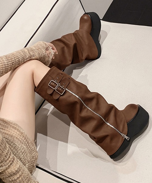 Songe ブーツ 厚底カバーロングブーツ レディース : ZOZOTOWN Yahoo!店