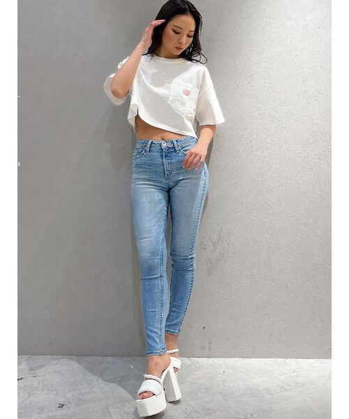 大人気の 入手困難⭐オシャレ⭐GYDA】青 デニムパンツ サイズS