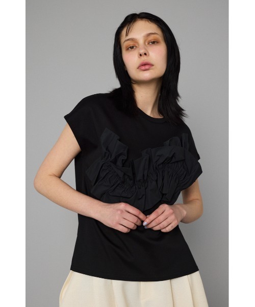 tシャツ Wave attachment tops　　ウェーブアタッチメントトップス レディース