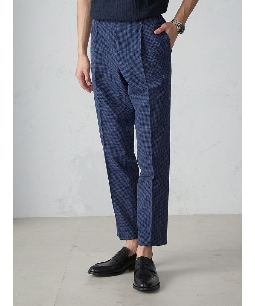 Perfect Suit FActory スラックス ウール×シアサッカー ギンガム