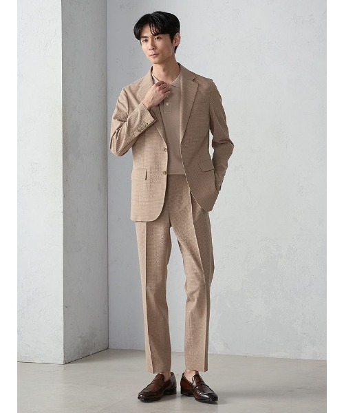 【極美品】Perfect Suit FActory パンツセットアップスーツ Perfect Suit FActory スラックス ウール×シアサッカー ギンガム