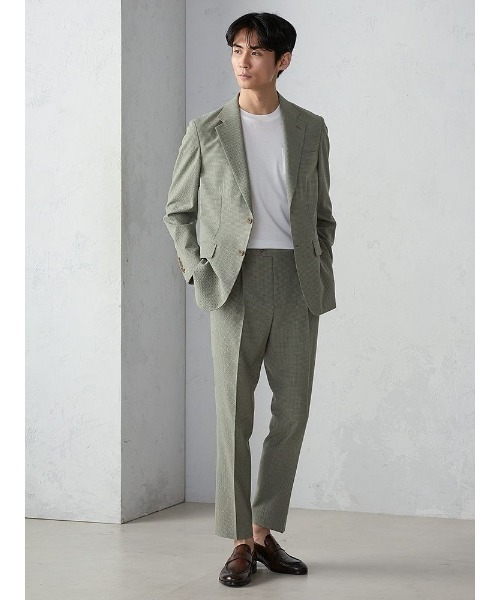 DRIES VAN NOTEN シアサッカー スラックス ギンガムチェック 46 Perfect Suit FActory スラックス ウール×シアサッカー ギンガム