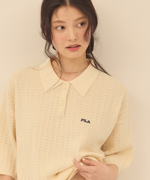 have a good time ×Fila ニット　Mサイズ FILA フィラ 編地切り替えアクティブセーター 同サイズ2色組