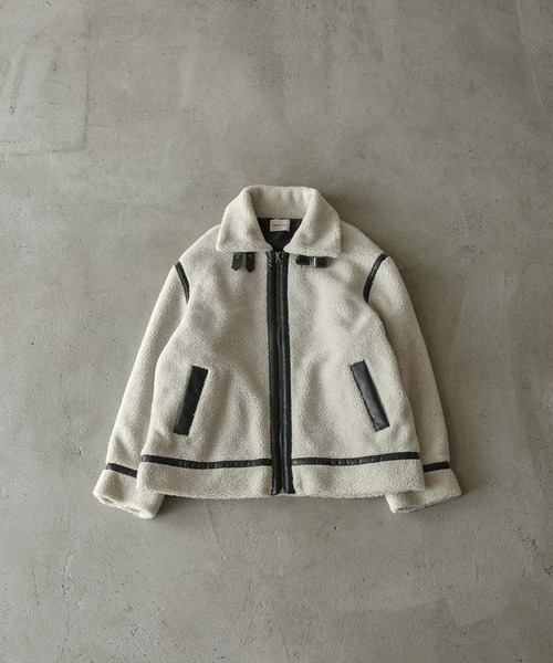 「EMMA CLOTHES」 ジップアップブルゾン M アイボリー メンズ_画像2