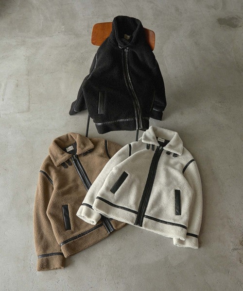 「EMMA CLOTHES」 ジップアップブルゾン M アイボリー メンズ_画像6