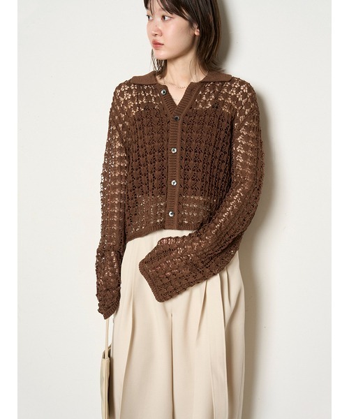 「MIESROHE」 ニットカーディガン ONE SIZE ブラウン レディース