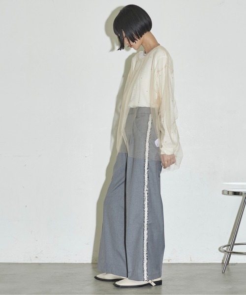 よす THE Yon 「THE YOn」 スラックス S ホワイト レディース