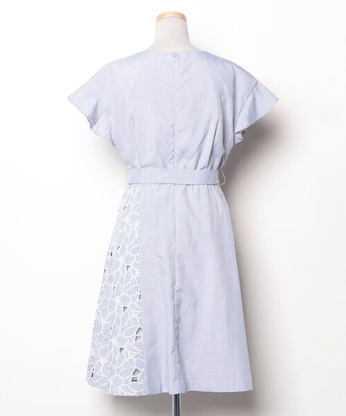 「LAISSE PASSE」 「Debut de Fiore」半袖ワンピース SMALL ブルー レディース_画像2