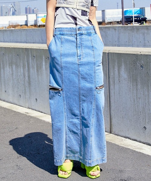 【MAISON SPECIAL】ロングスカート Tack Pleats Vegan Leather Long Skirt/タックプリーツ