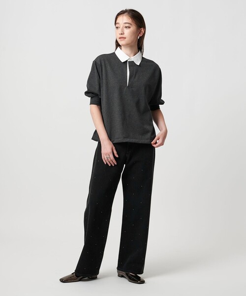 UNITED ARROWS ポロシャツ ポロ バイカラーバルーンスリーブ