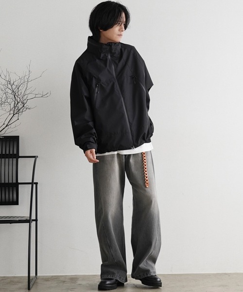 「WYM LIDNM」 加工デニムパンツ L ブラウン メンズ