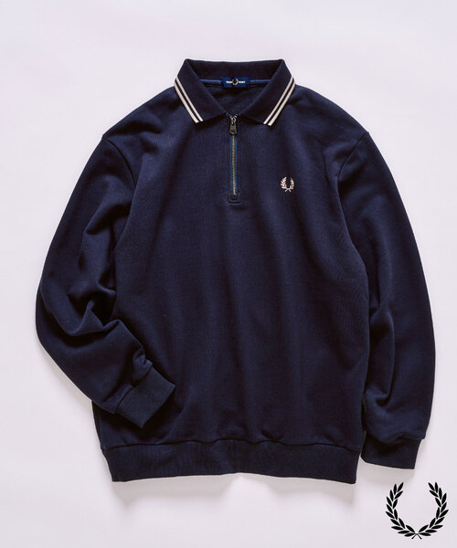 FRED PERRY ハーフジップトレーナー ネイビー FRED PERRY フレッドペリー トレーナー メンズ ハーフ ジップ
