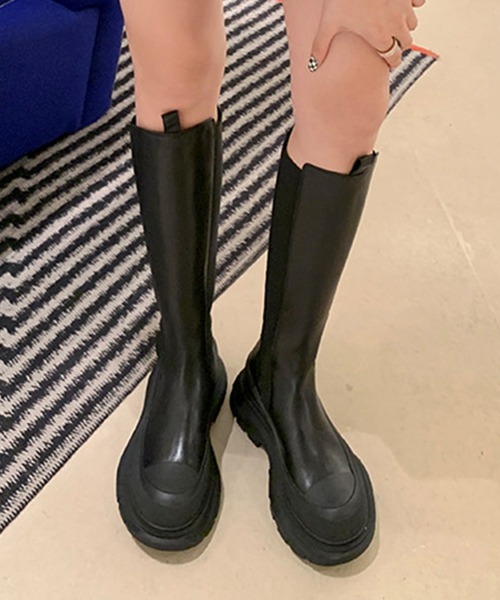 dirt RANGE BOOTS スポーティ　レザー　ロングブーツ Lace Ladies（レースレディース） ブーツ レザー調 サイドゴア
