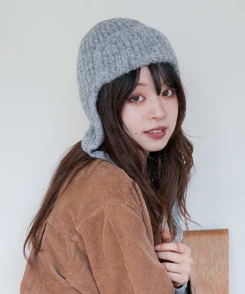 ヘザートーンフライトニットキャップ polcadot（ポルカドット） ニット帽 ニットキャップ HEATHER FLIGHT