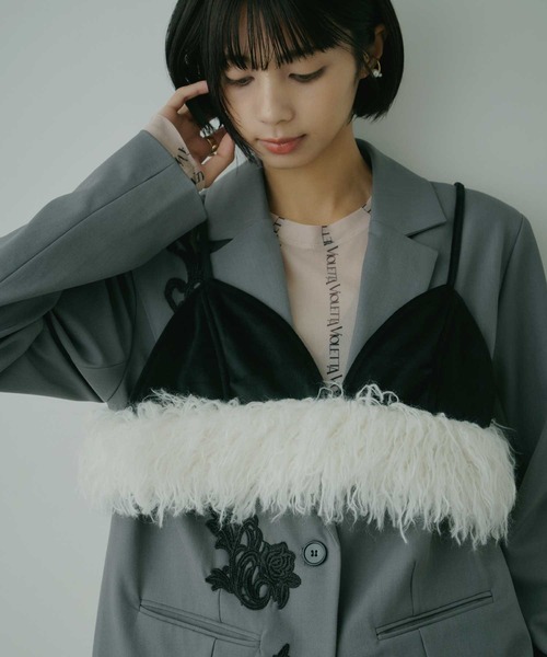 VIOLETTA（ヴィオレッタ） フェイクファーベロア調ビスチェ レディース