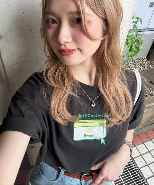 「DOUBLE NAME」 半袖Tシャツ FREE オフホワイト レディース_画像2