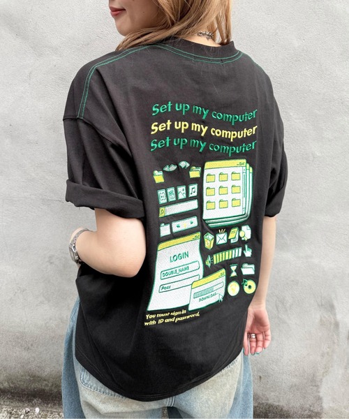 「DOUBLE NAME」 半袖Tシャツ FREE オフホワイト レディース_画像7