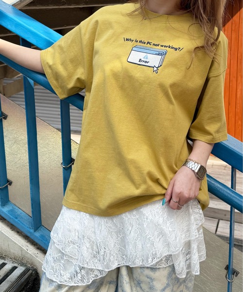 「DOUBLE NAME」 半袖Tシャツ FREE オフホワイト レディース_画像8