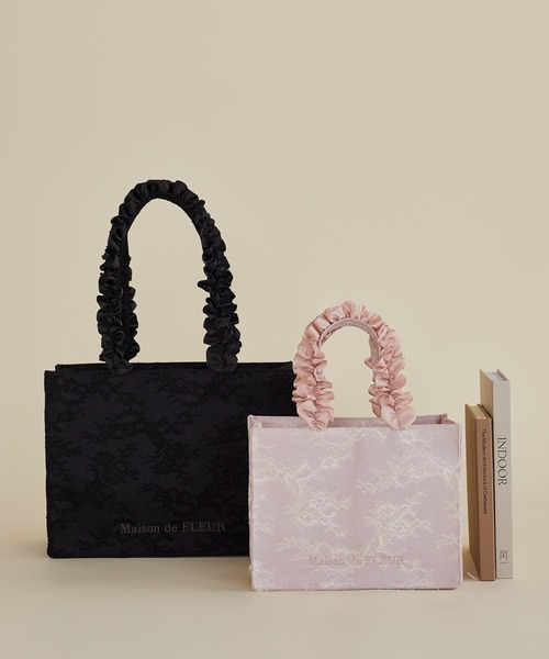Maison de FLEUR（メゾンドフルール） トートバッグ レースフリル