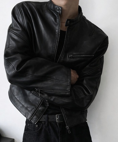 クロップド レザー ジャケット M ブラック 光沢仕上げクロップド丈レザージャケット - ブラック | ZARA Japan / 日本