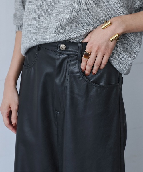 ELFRANK パンツ 「2025AW」フェイクレザー カーブパンツ「洗える