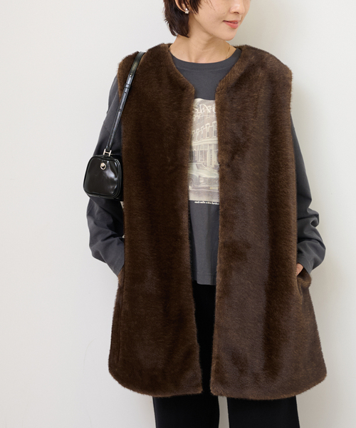 美品JOURNAL STANDARD relume ボアベスト　ブラウン　今期 美品JOURNAL STANDARD relume ボアベスト ブラウン 今期 JOURNAL