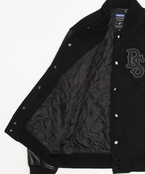 「DOUBLE STEAL」 スタジャン MEDIUM チャコールグレー×ブラック メンズ_画像3