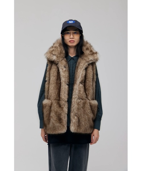 コート アウター Faux Fur Mini Jacket レディースの画像