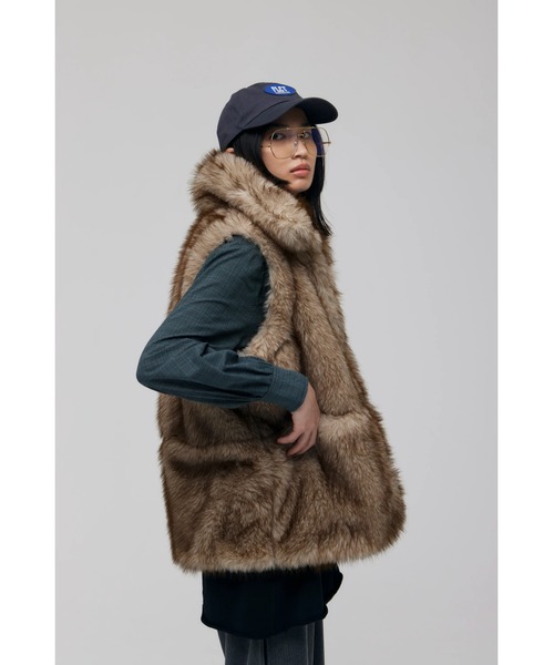 コート アウター Faux Fur Mini Jacket レディースの画像