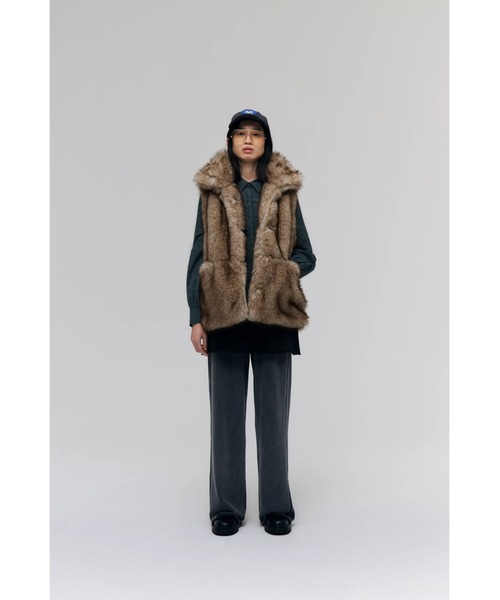 コート アウター Faux Fur Mini Jacket レディースの画像