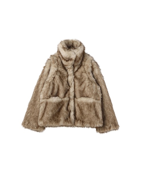 コート アウター Faux Fur Mini Jacket レディースの画像