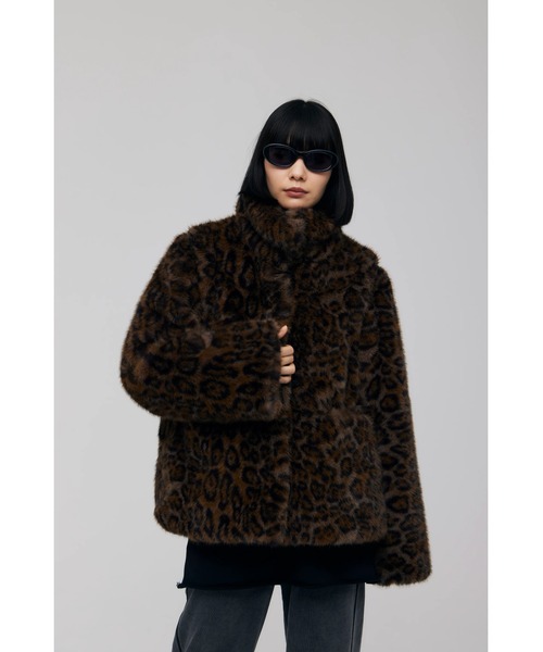 コート アウター Faux Fur Mini Jacket レディースの画像