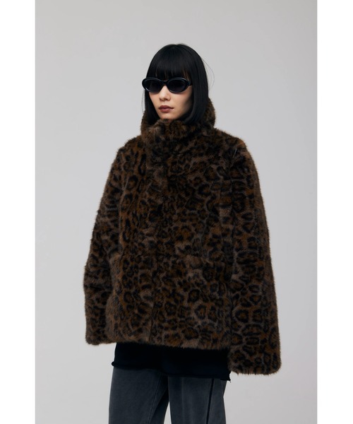 コート アウター Faux Fur Mini Jacket レディースの画像