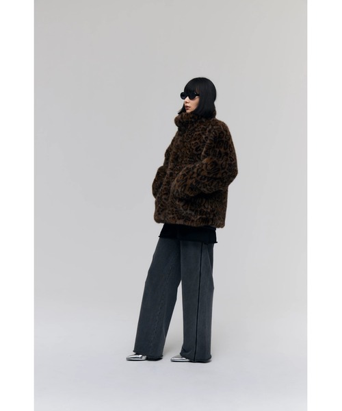コート アウター Faux Fur Mini Jacket レディースの画像
