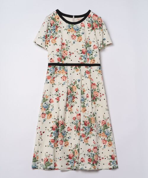 「Rose Tiara」 半袖ワンピース 46 ブラック レディース_画像2