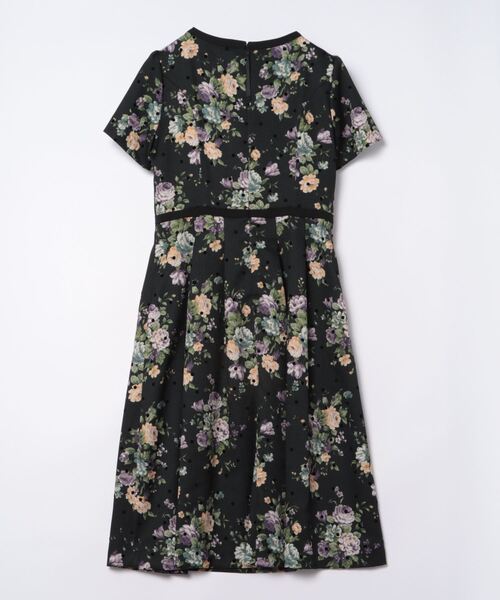 「Rose Tiara」 半袖ワンピース 46 ブラック レディース_画像3