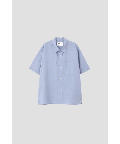 「MHL.」 半袖シャツ SMALL ブルー メンズの画像