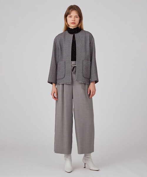 BALLSEY ボールジィ レザージャケット ノーカラー ベージュ 36 中古・古着通販】BALLSEY (ボールジィ) ラムレザーシングルライダース