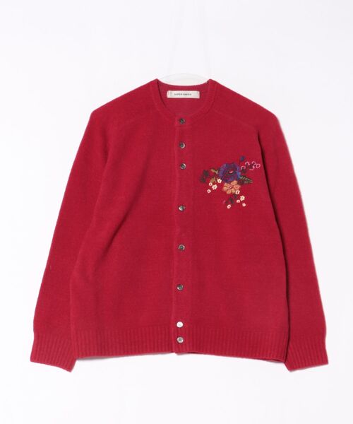 SUPER HAKKA（スーパーハッカ） カーディガン ヒメツバキ刺繍ウール