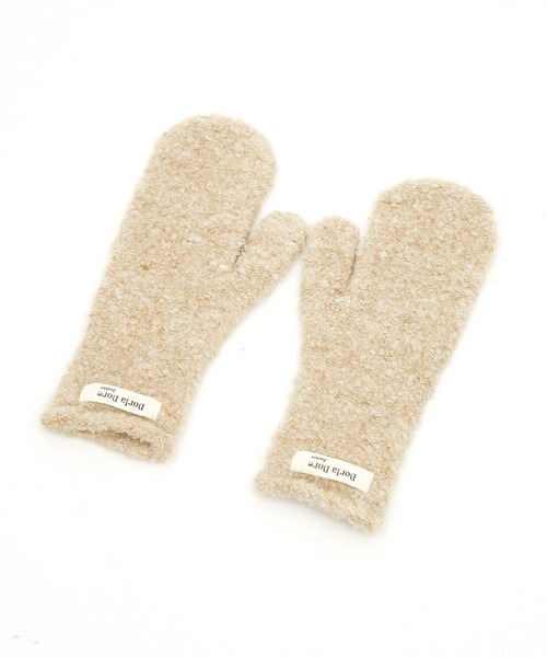 手袋 an meets zakka ループパイルモコモコネップニットミトングローブ