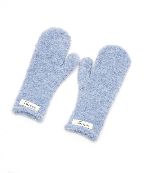 手袋 an meets zakka ループパイルモコモコネップニットミトングローブ