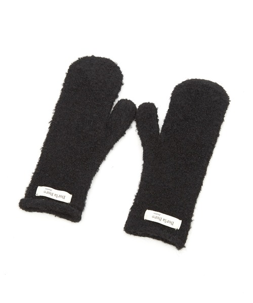 手袋 an meets zakka ループパイルモコモコネップニットミトングローブ