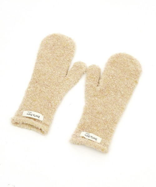 手袋 an meets zakka ループパイルモコモコネップニットミトングローブ
