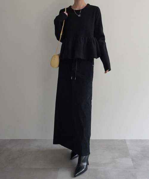 Rashik ニット セーター 裾バルーンニットプルオーバー レディース