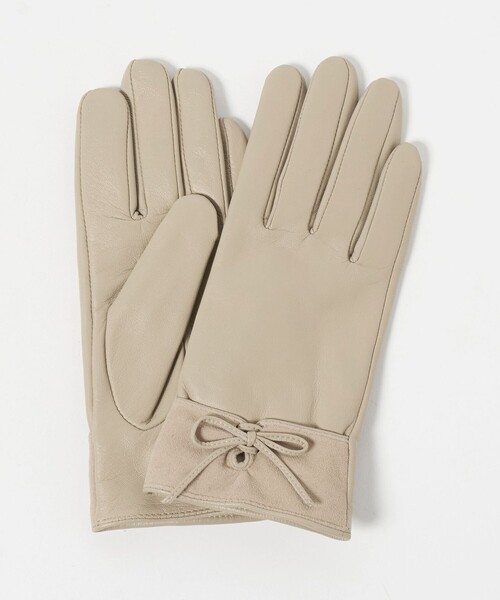 BEAUTY＆YOUTH UNITED ARROWS 手袋 レザー×スエード コンビ リボン